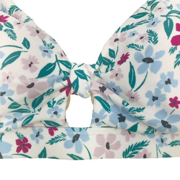 Kona Sol Women's Size Medium Knot Front Floral Bikini Swim Top Multicolor NWOT - Picture 4 of 11